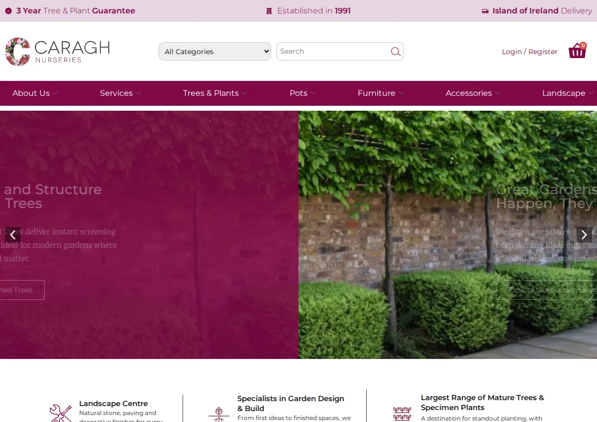 Store homepage