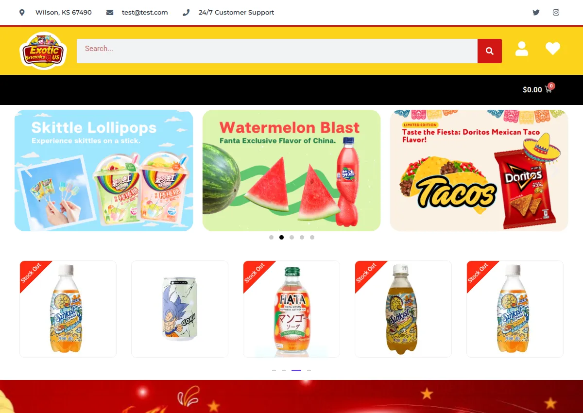 Store homepage