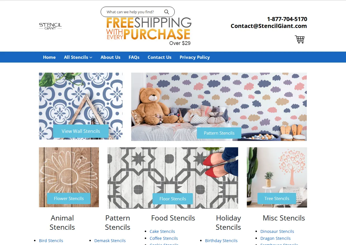 Store homepage