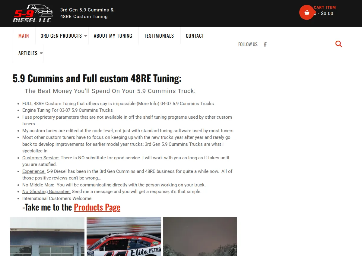 Store homepage