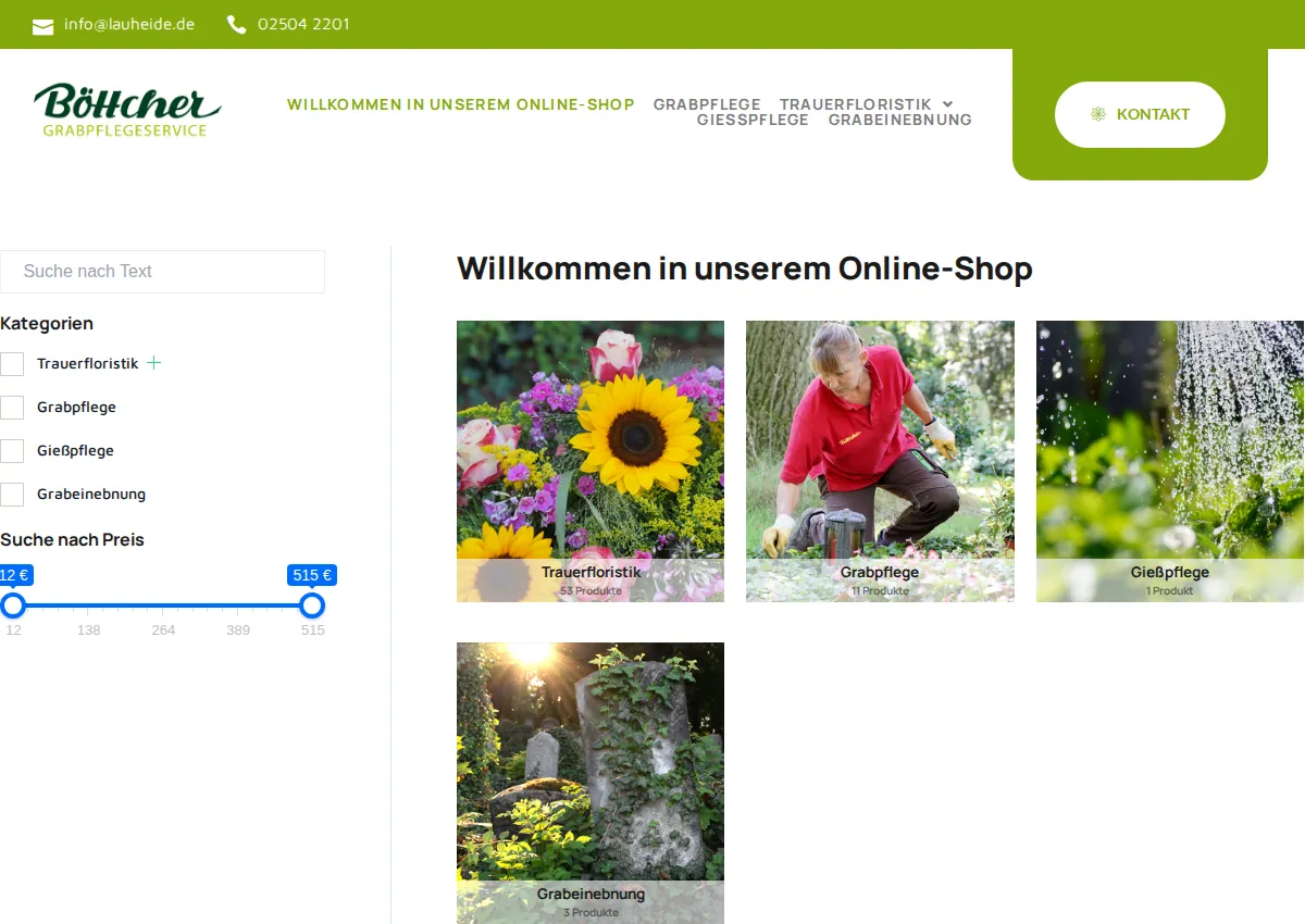 Store homepage