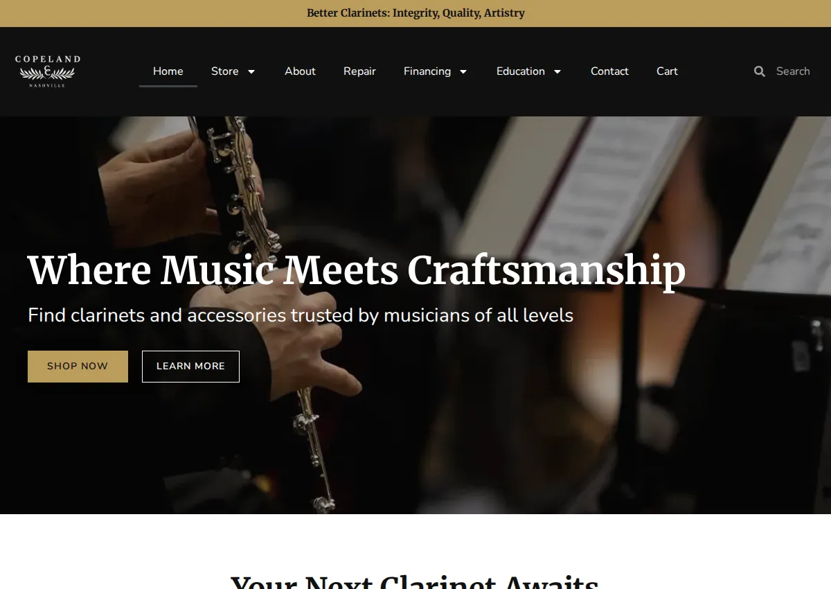 Store homepage