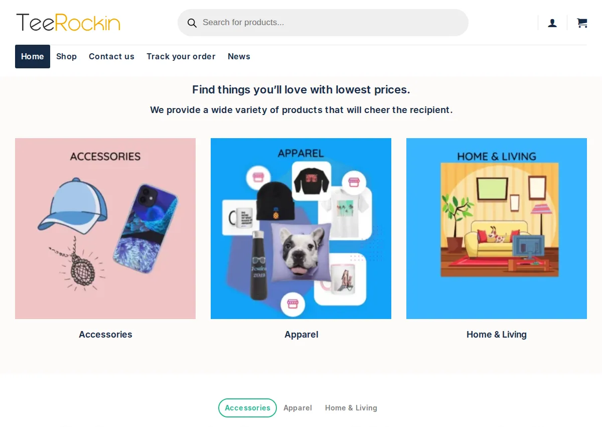Store homepage