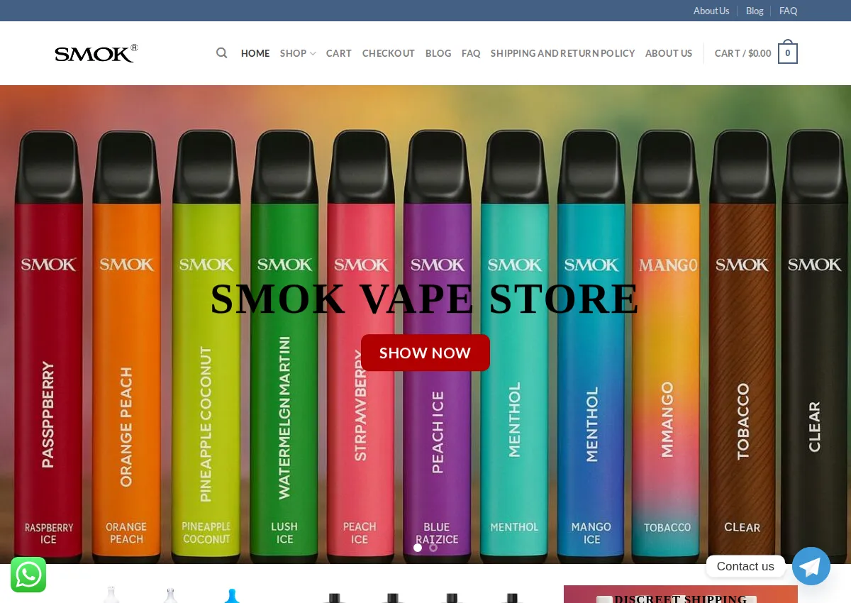 Store homepage