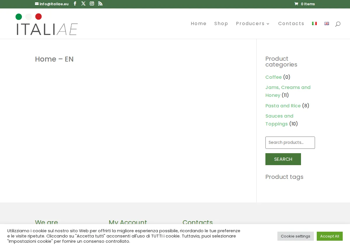 Store homepage