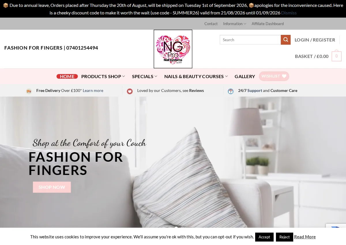 Store homepage