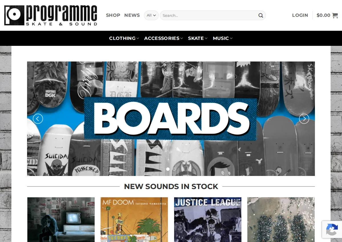 Store homepage