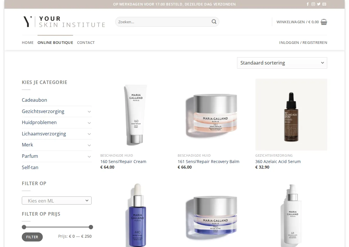 Store homepage