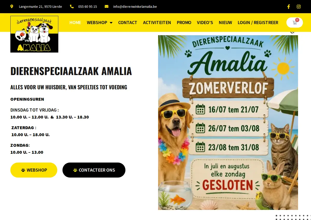 Store homepage