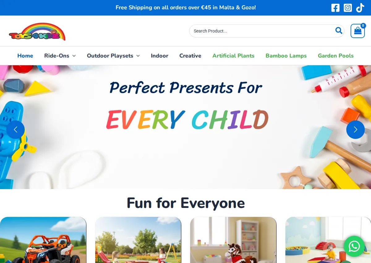 Store homepage