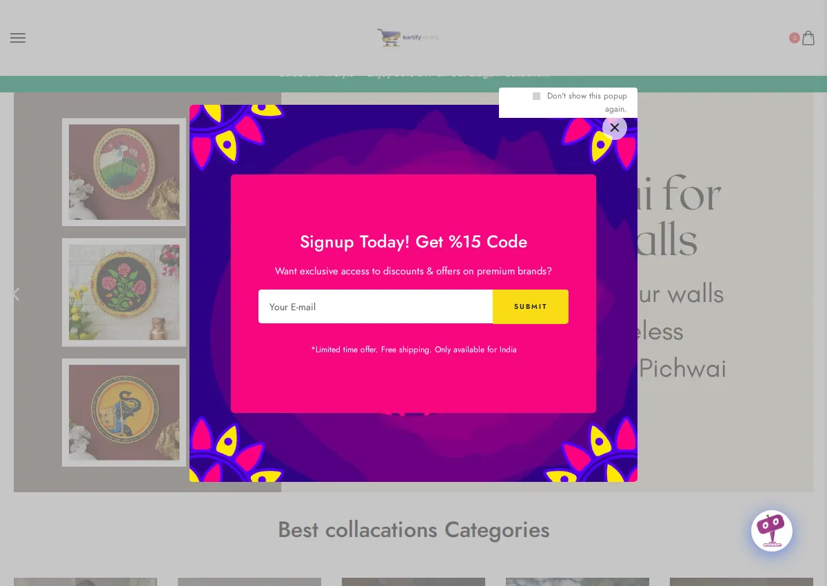 Store homepage