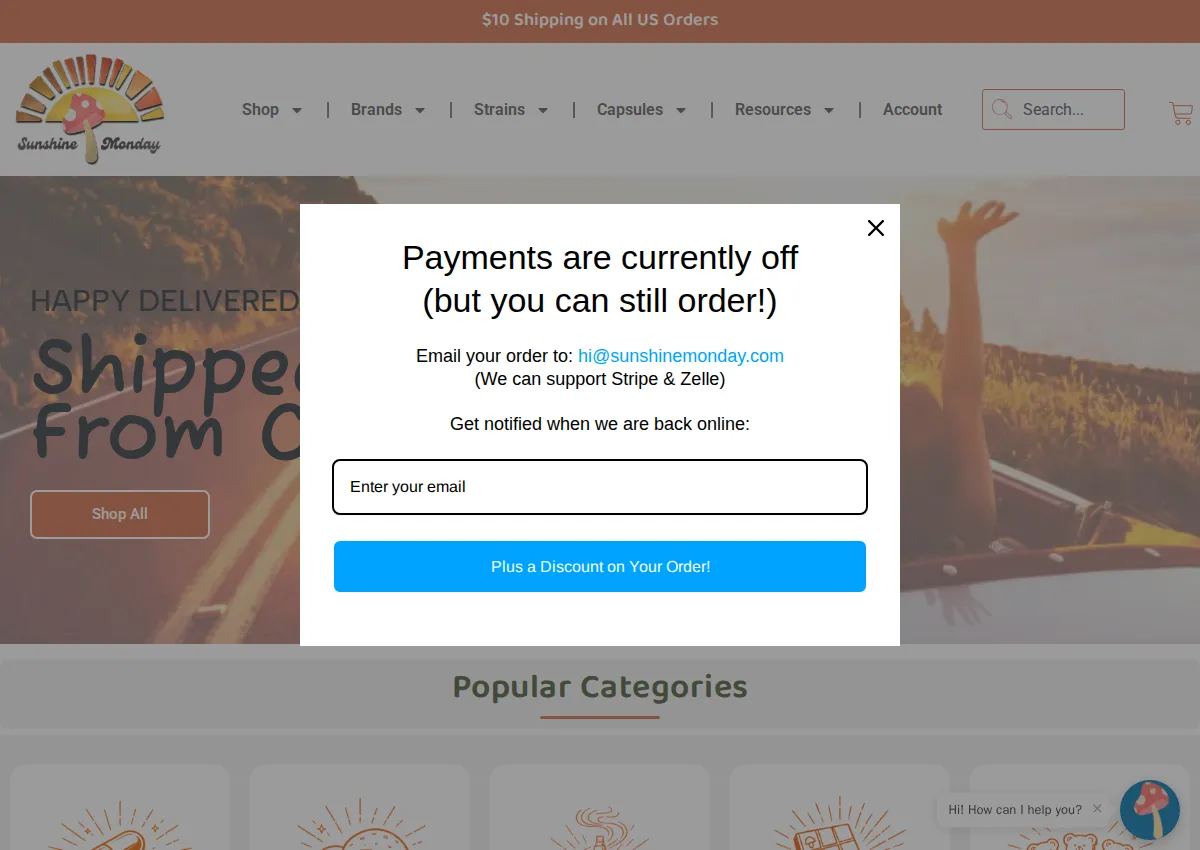 Store homepage