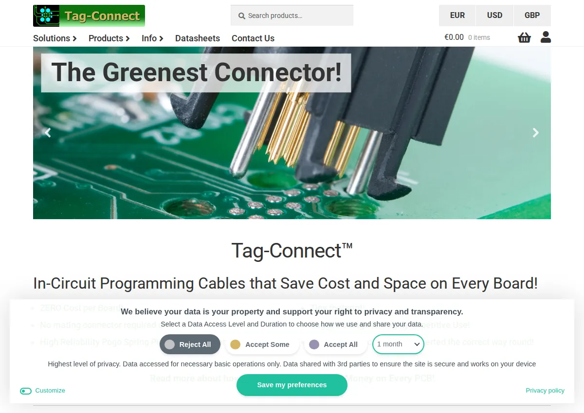Store homepage