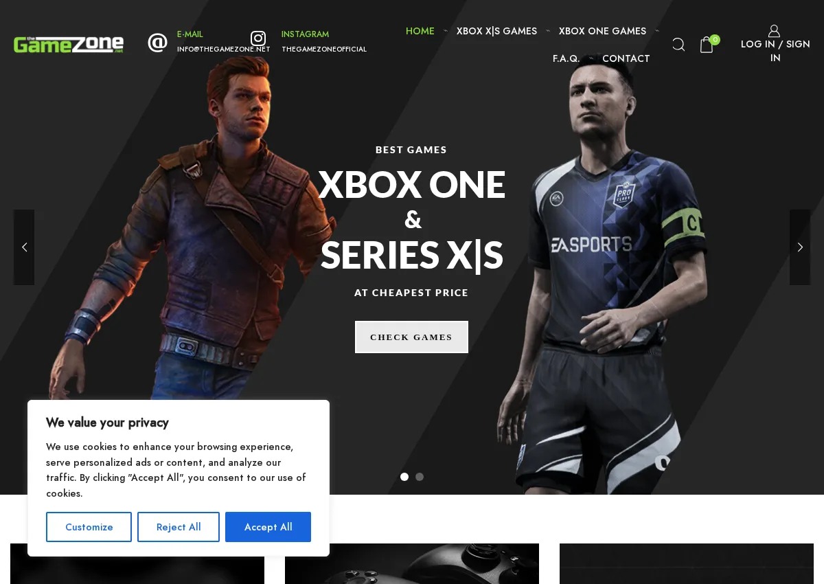 Store homepage