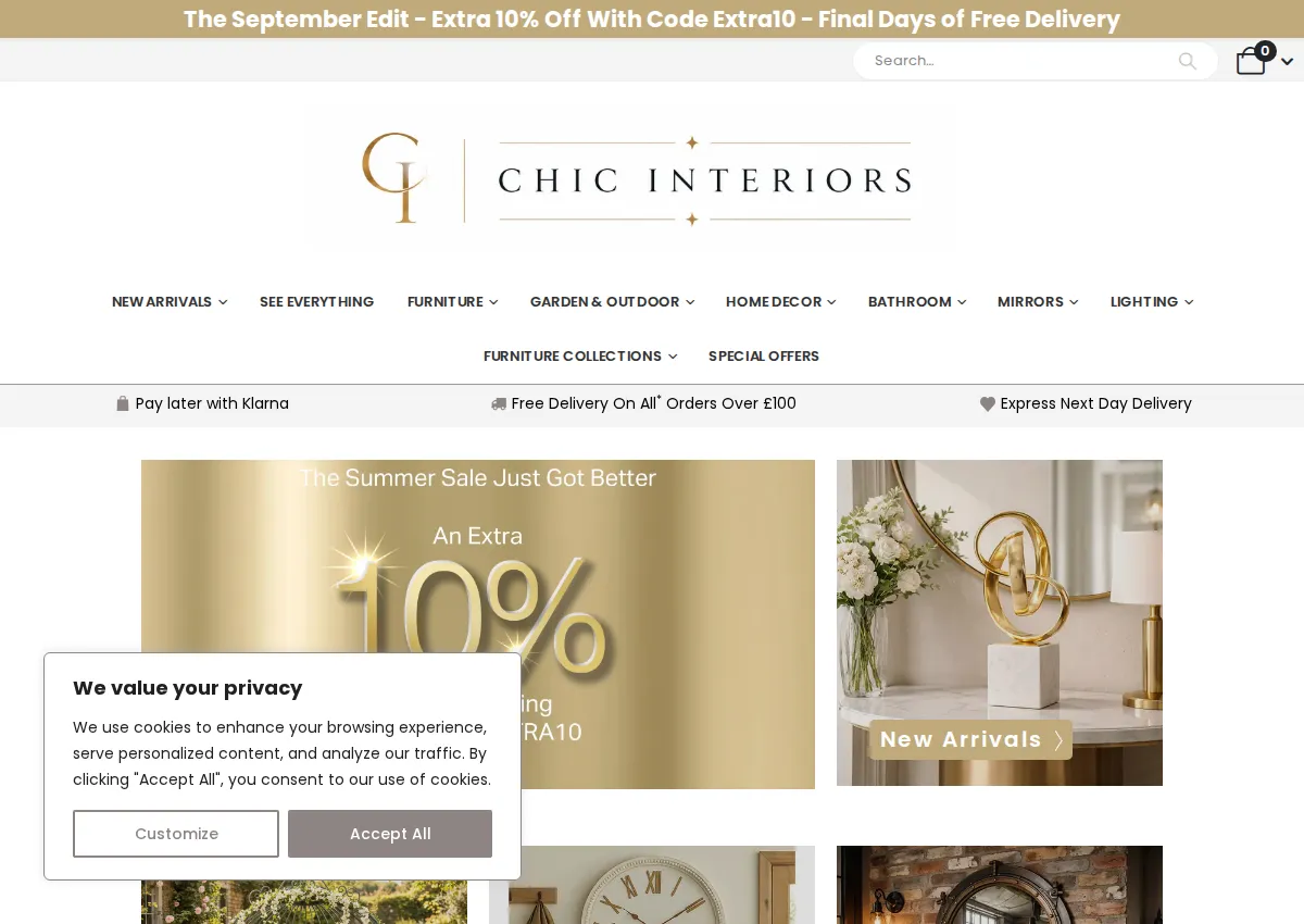 Store homepage