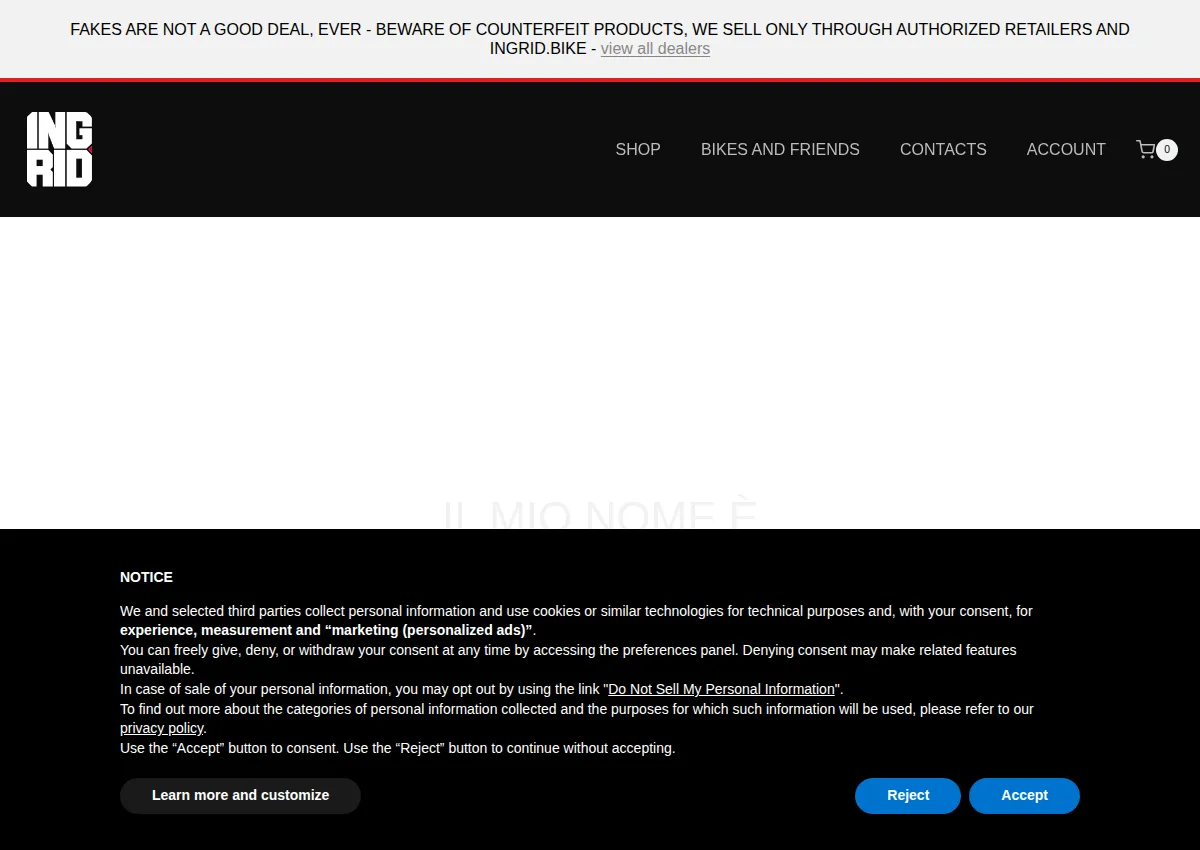 Store homepage