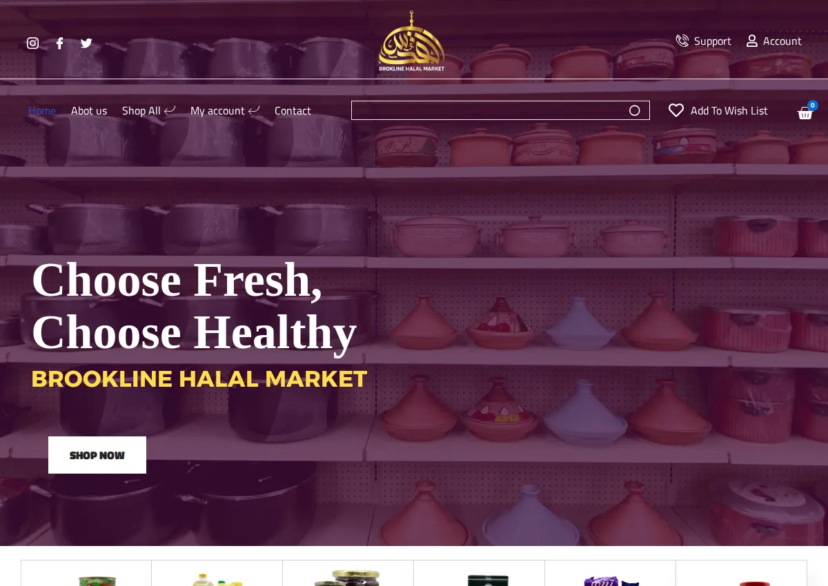 Store homepage