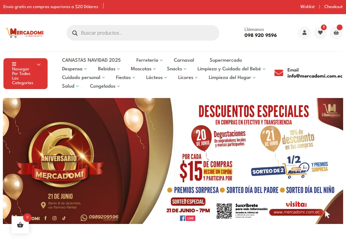 Store homepage