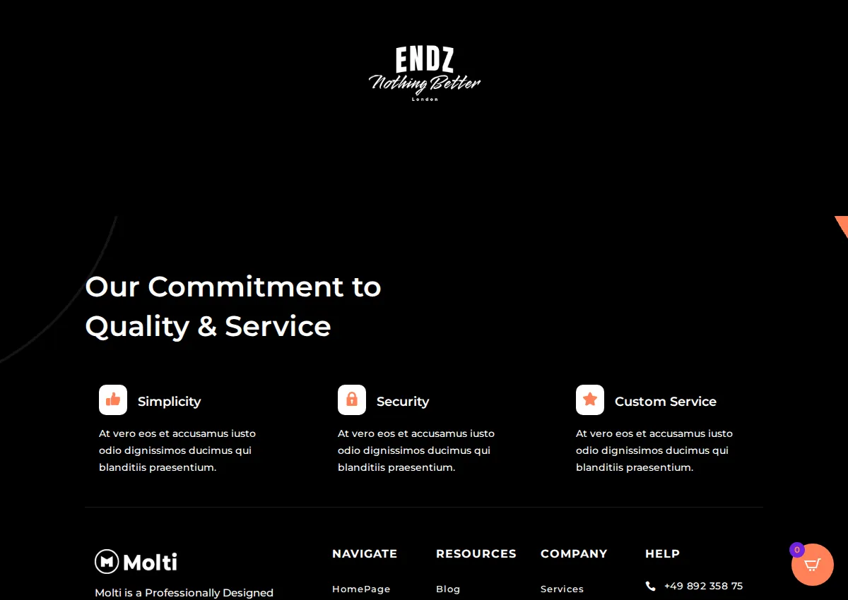 Store homepage