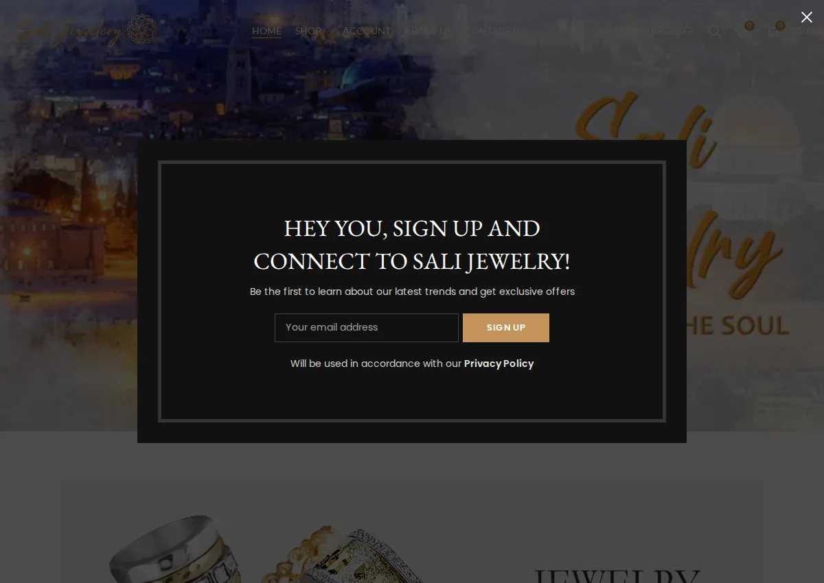 Store homepage