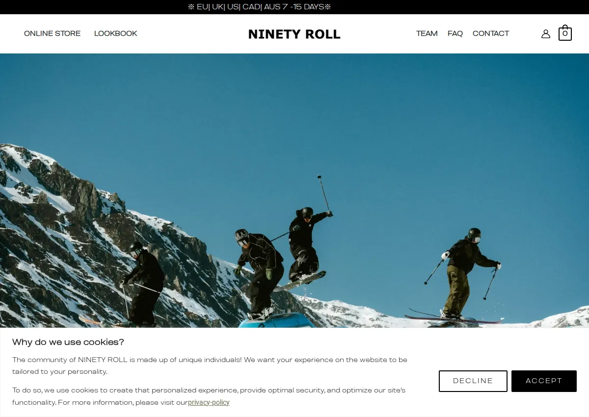 Store homepage