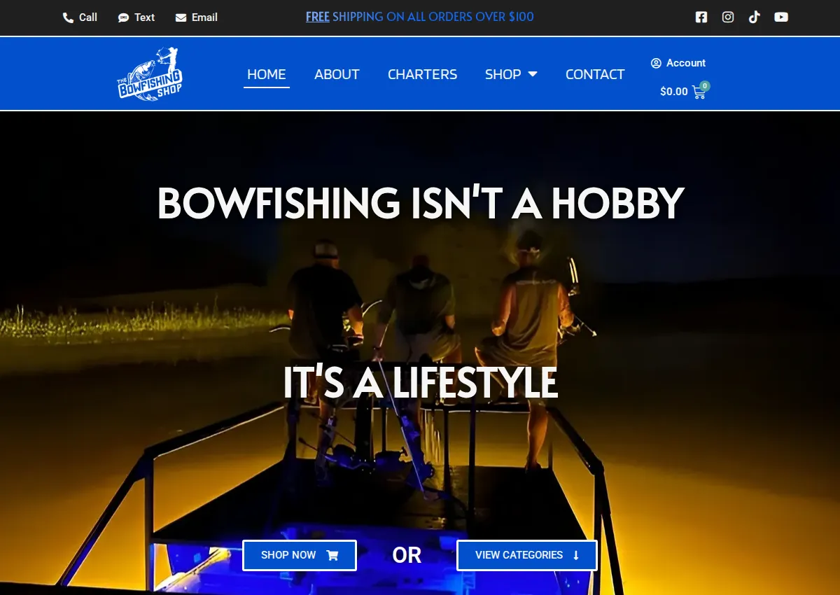 Store homepage