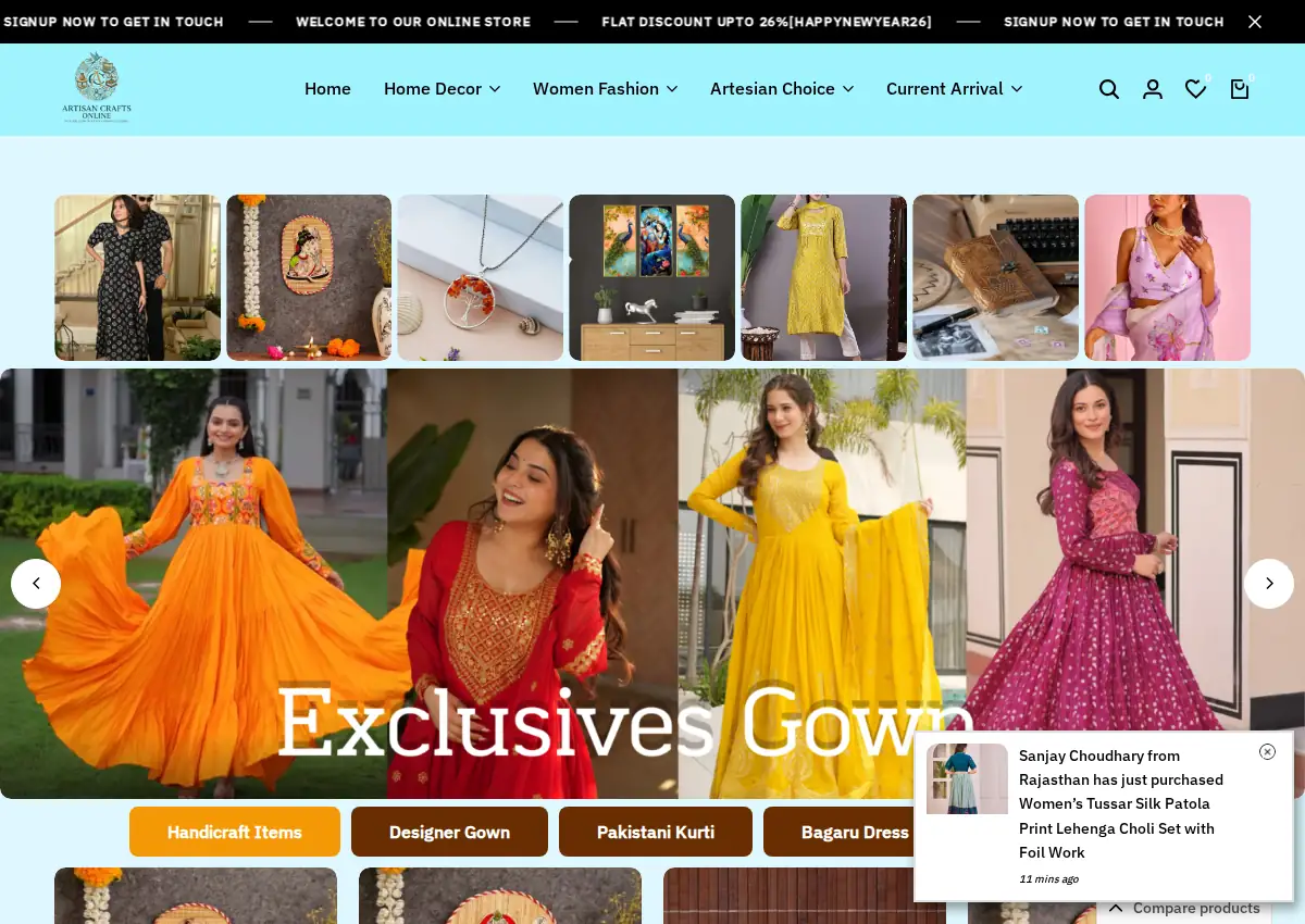Store homepage
