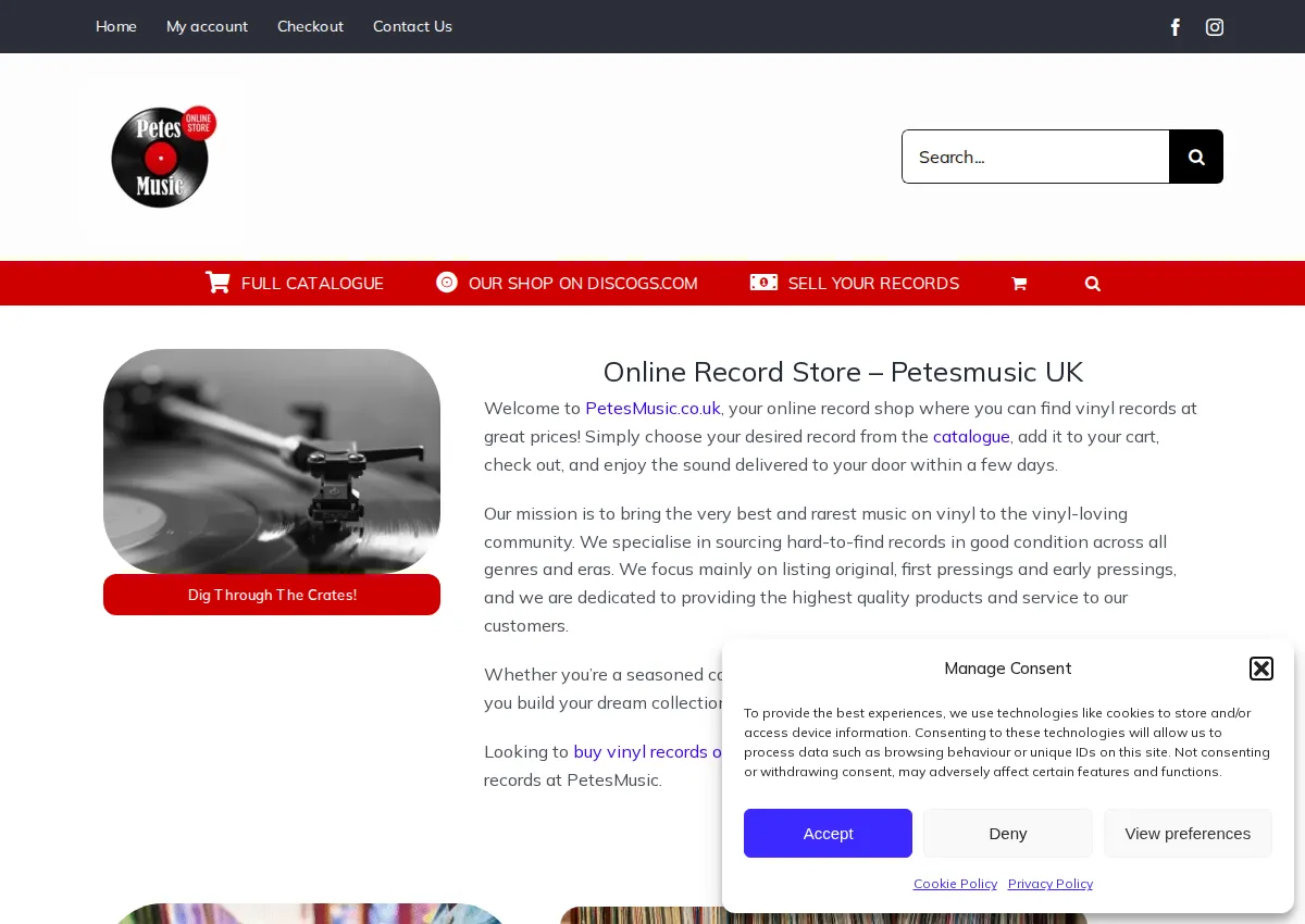 Store homepage
