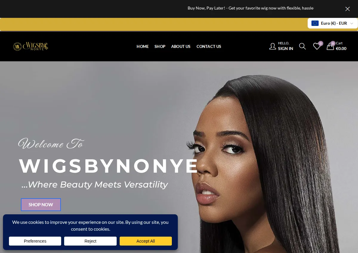 Store homepage