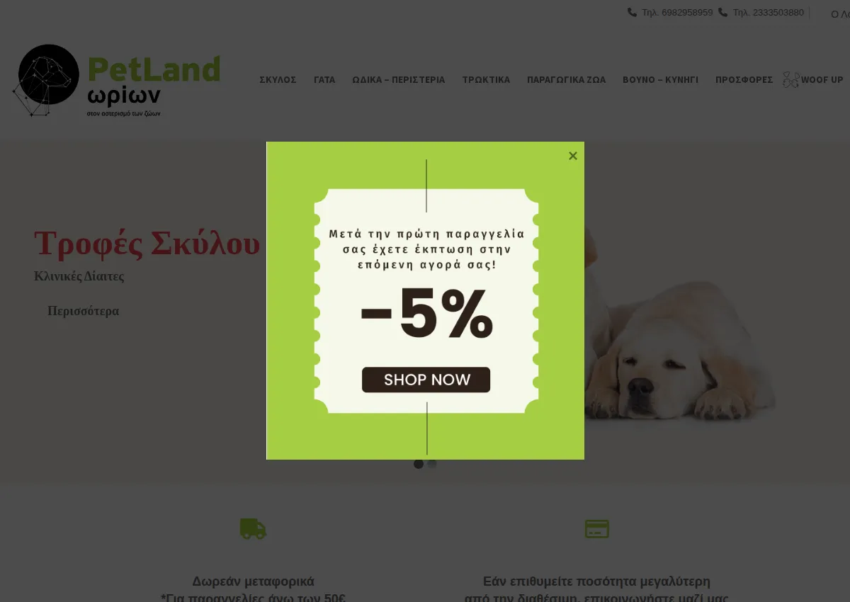 Store homepage
