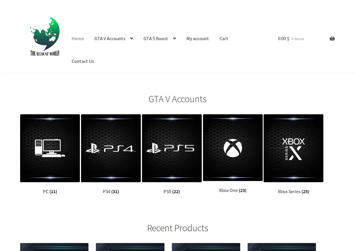 Store homepage