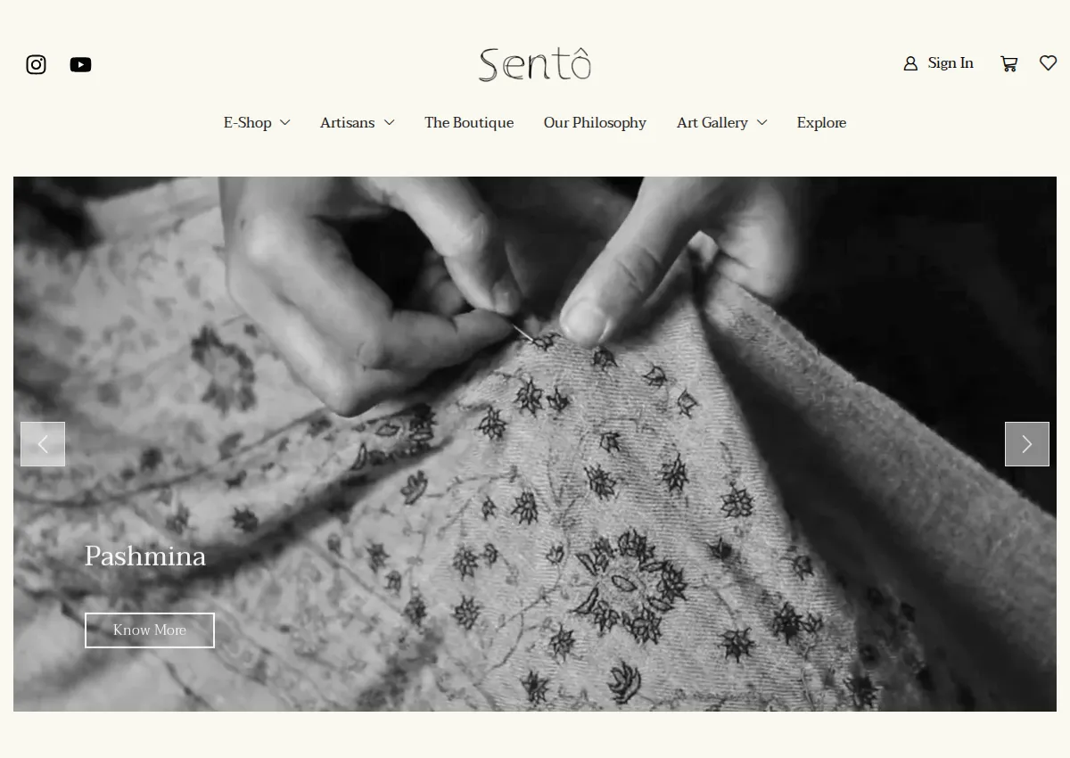 Store homepage