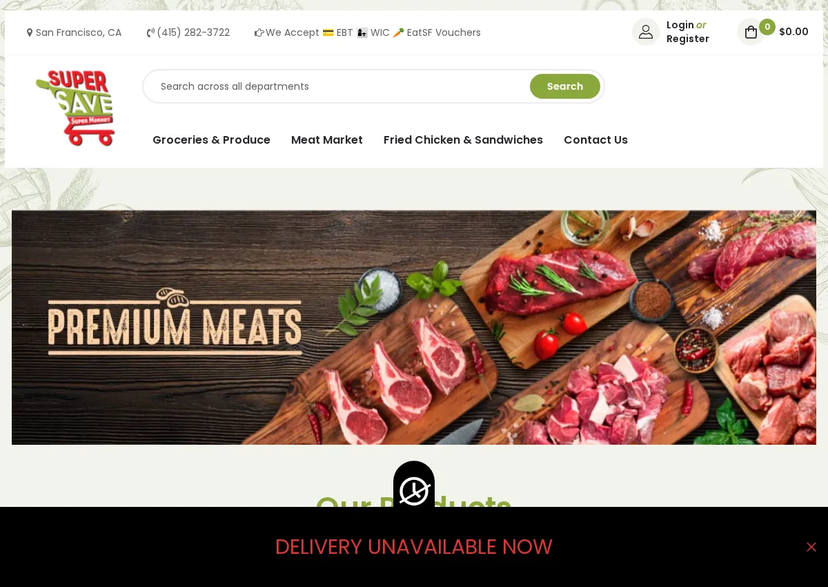 Store homepage