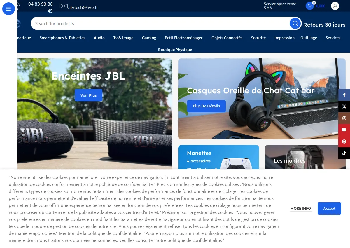 Store homepage