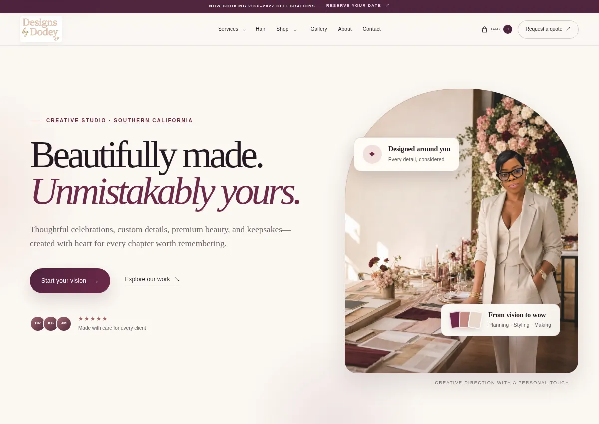 Store homepage
