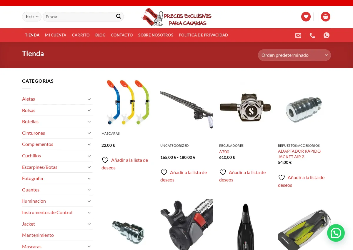 Store homepage