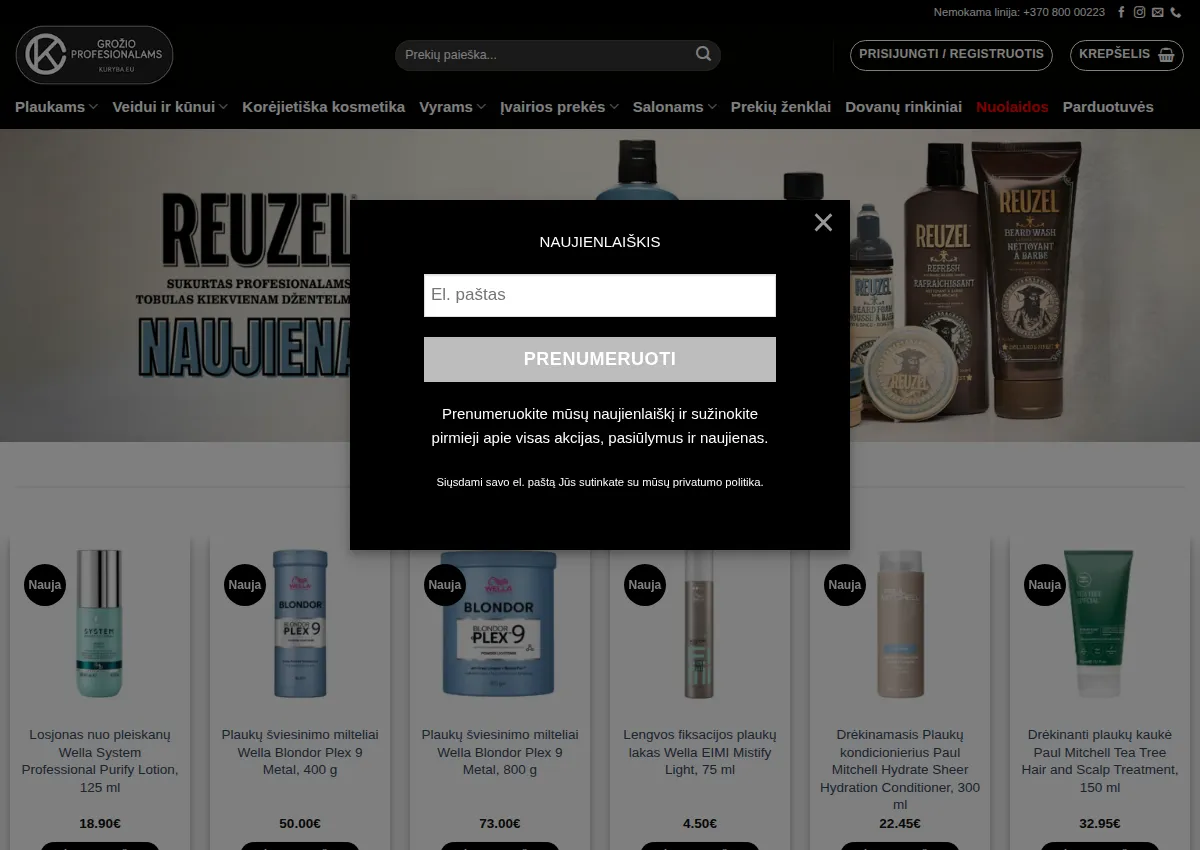 Store homepage