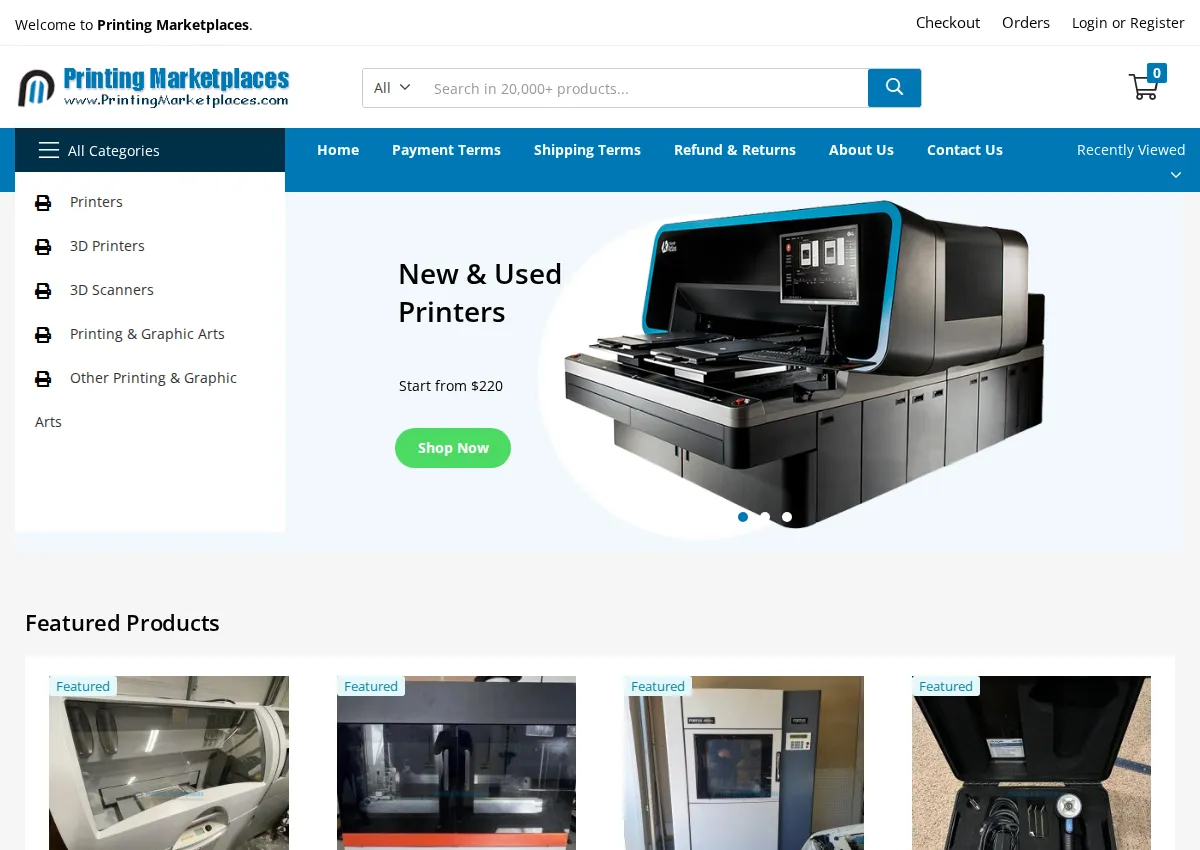 Store homepage