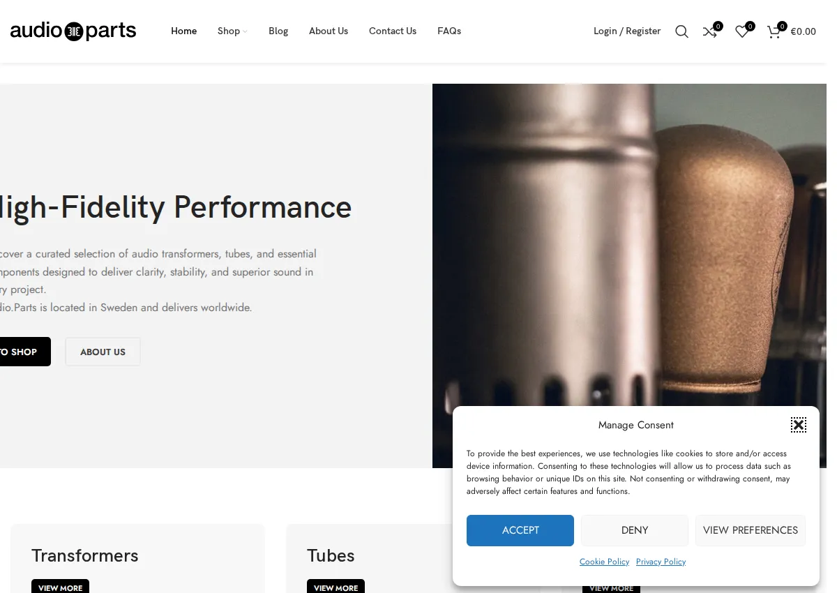 Store homepage