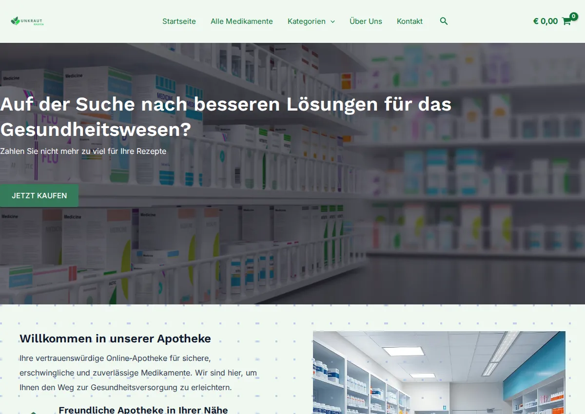 Store homepage