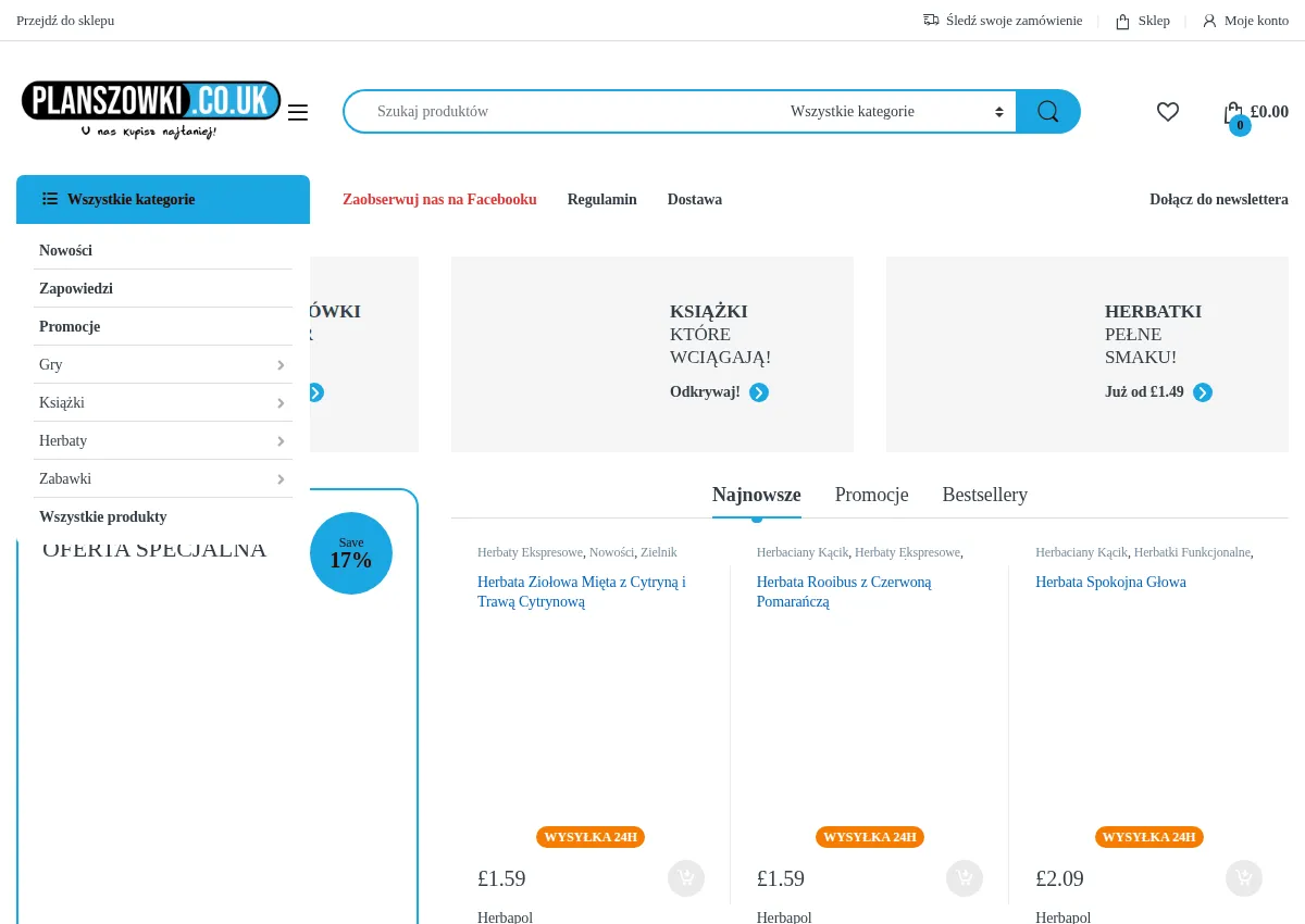 Store homepage