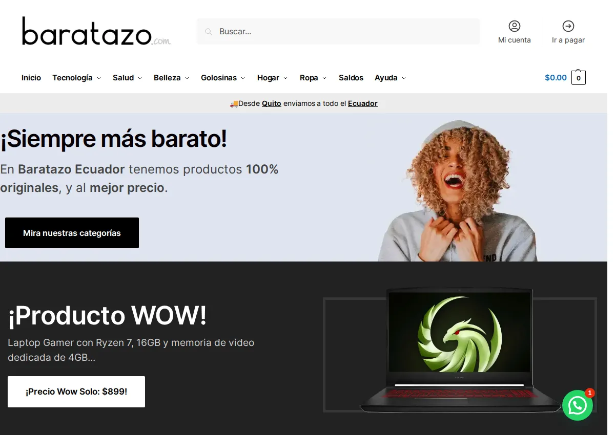 Store homepage