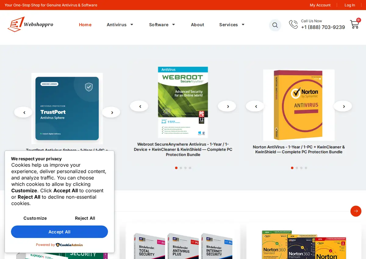 Store homepage