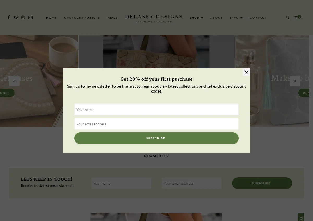 Store homepage