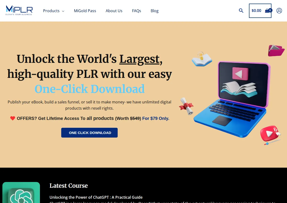 Store homepage
