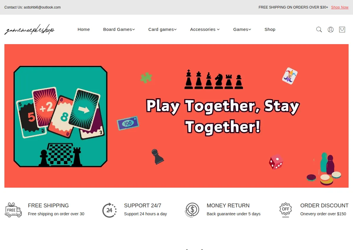 Store homepage