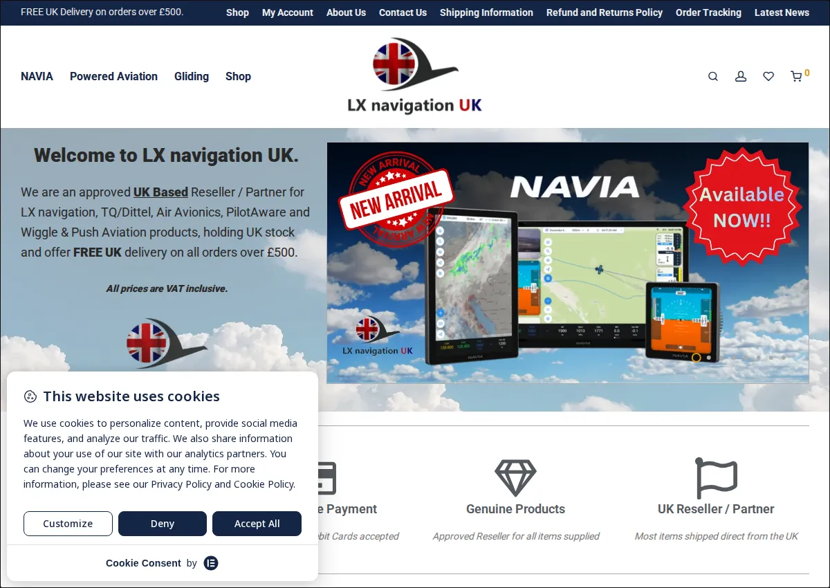 Store homepage