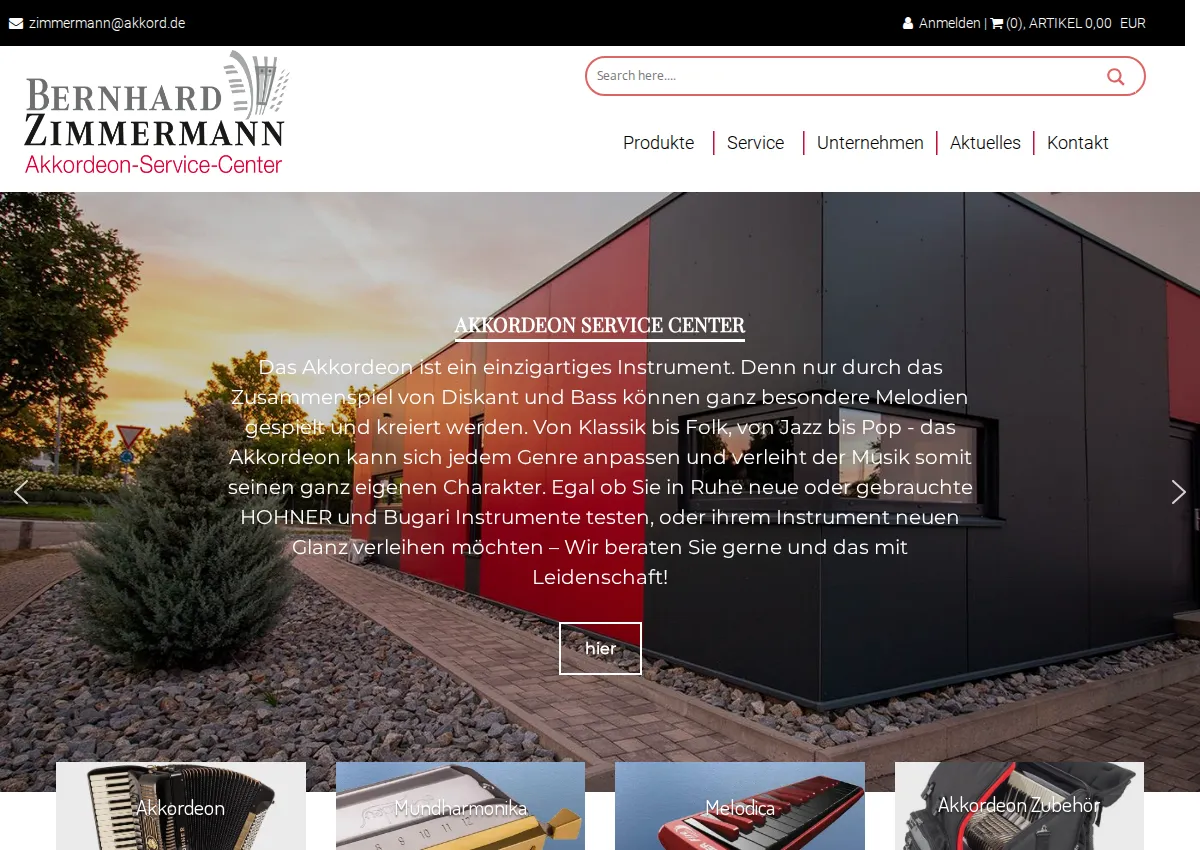 Store homepage