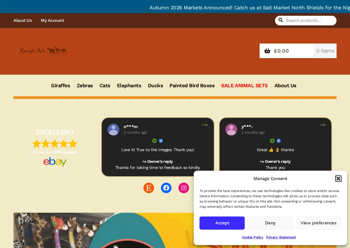 Store homepage