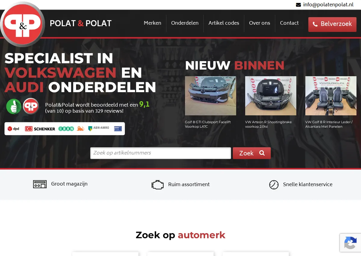 Store homepage